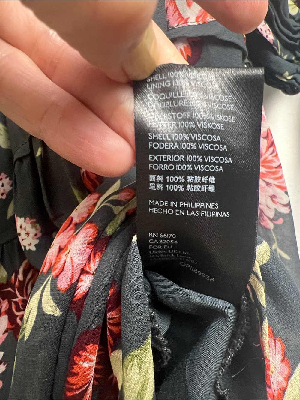Anthropologie Size 2X Dark Gray Evelin‎ Green Floral Boho Tiered Maxi Dress - Picture 12 of 13